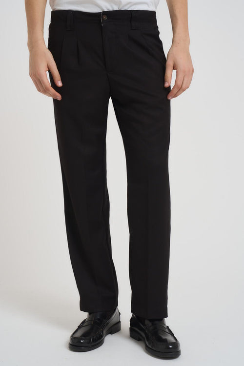 Pantalone uomo con pinces nero