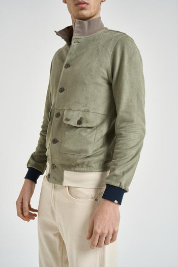 Giubbotto uomo scamosciato verde - 3