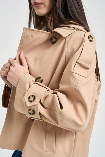 Trench donna corto beige - 3
