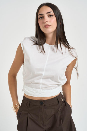 Top donna smanicato bianco - 3