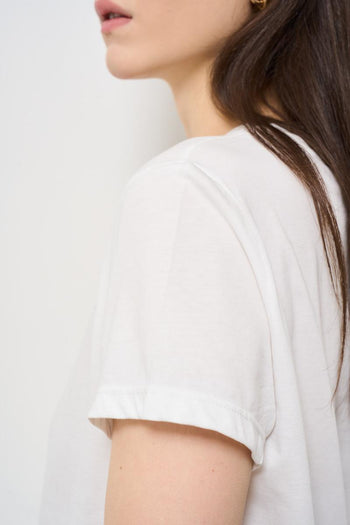 T-shirt donna girocollo bianca - 5