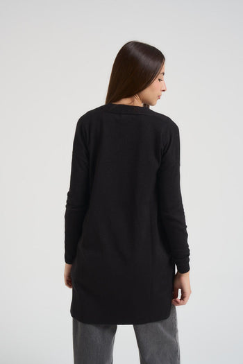 Cardigan donna nero in lurex - 4