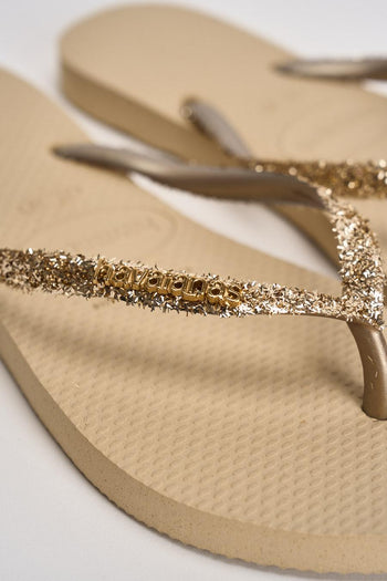 Infradito donna con glitter oro - 4