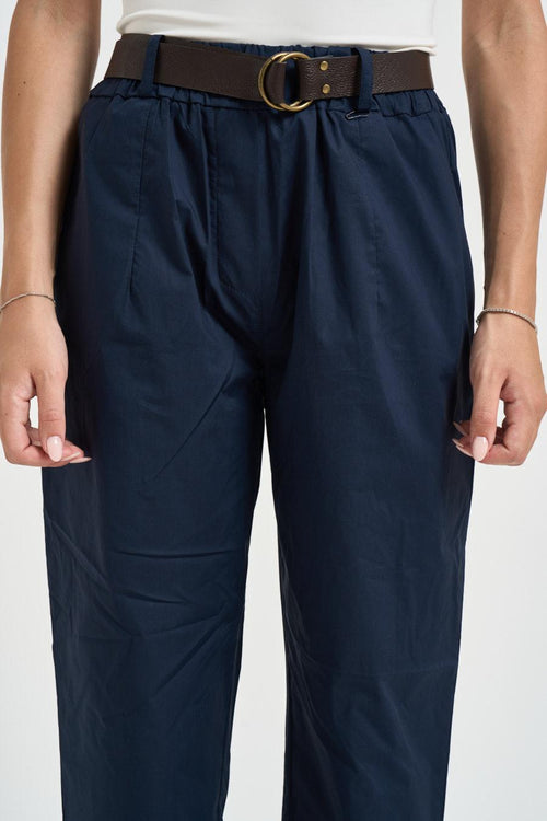 Pantalone donna a gamba dritta blu - 2