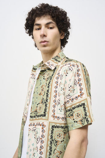 Camicia uomo fantasia verde - 4