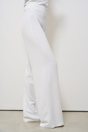 Women's white palazzo trousers - 5