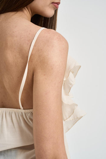 Top donna panna con volant - 4