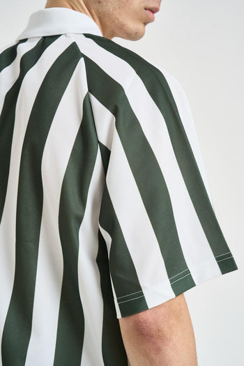 Polo uomo a righe verde e bianco - 4