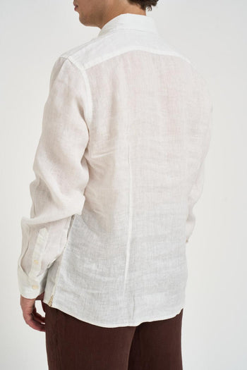 Camicia uomo in lino bianca - 5