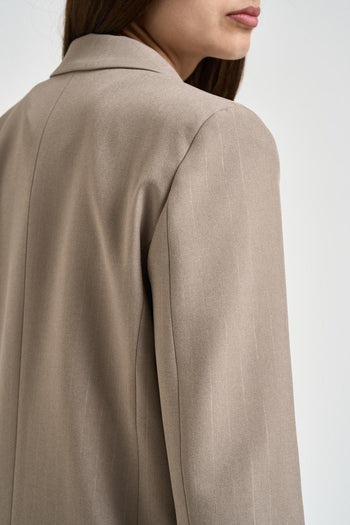 Giacca donna gessata tortora - 5