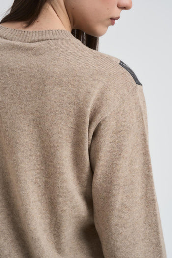 Maglia donna con rombi beige - 4