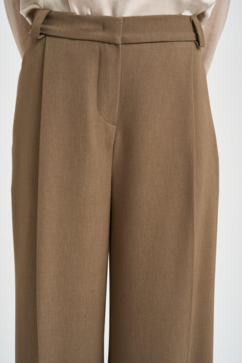 Pantalone donna a palazzo beige - 4