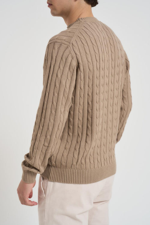 Maglia uomo a trecce tortora - 2