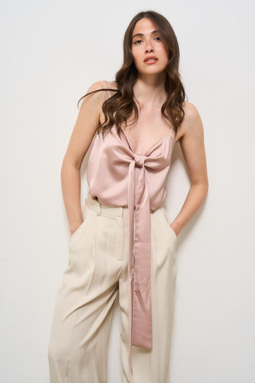 Top donna con fiocco rosa