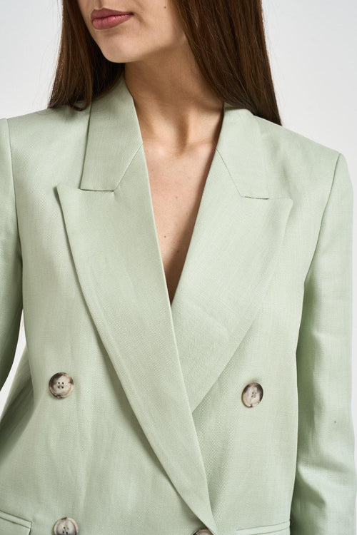 Giacca donna doppiopetto verde pastello - 2