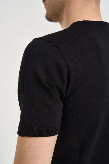 T-shirt uomo in maglia nera - 4