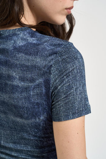 T-shirt donna effetto denim - 4