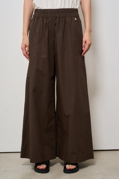 Pantalone donna a palazzo marrone