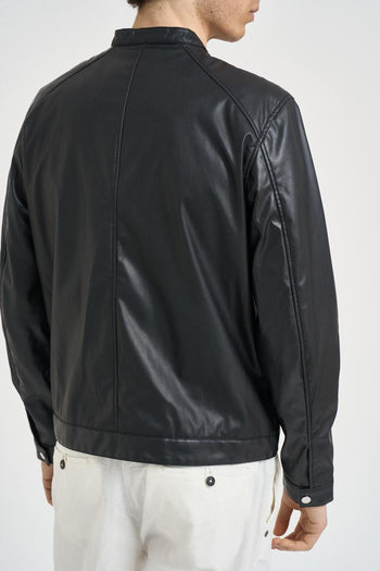Giubbotto uomo in ecopelle nero - 4