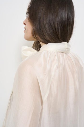 White women's shirt with bow - 6
