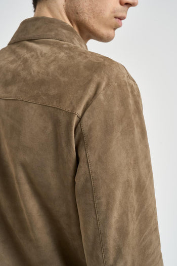 Giacca uomo in suede marrone - 8