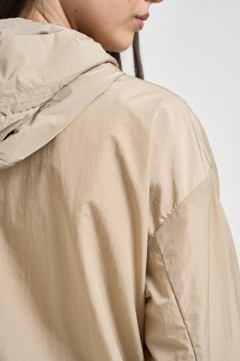 Giacca donna in nylon beige con cappuccio - 6