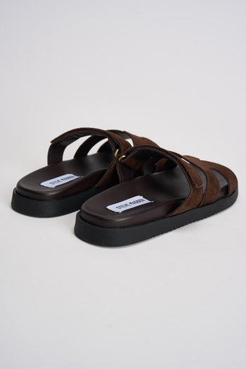 Sandalo donna in suede marrone - 6