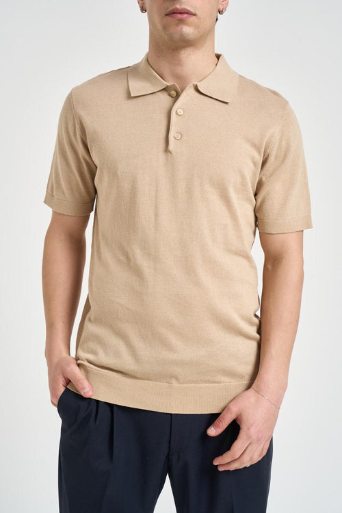 Polo uomo a manica corta beige
