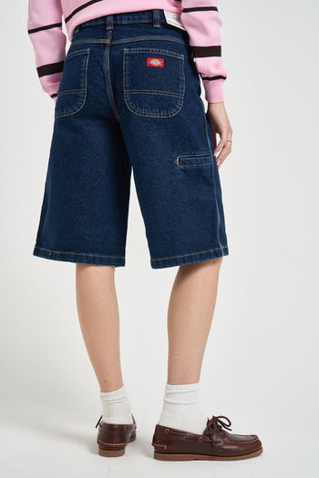 Bermuda donna in denim blu - 4