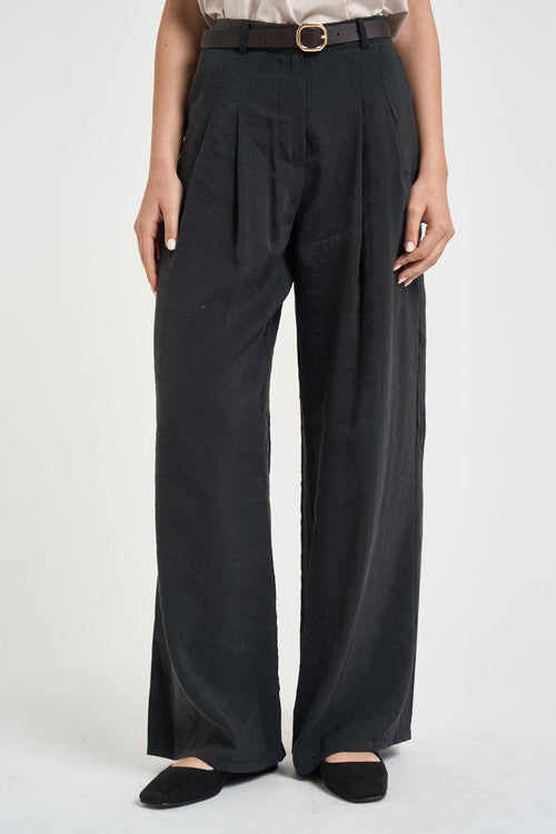 Pantalone donna con pinces nero