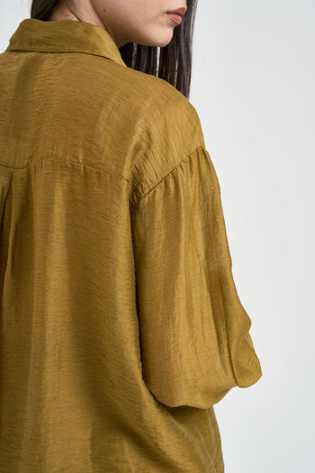 Camicia donna fluida verde oliva - 5