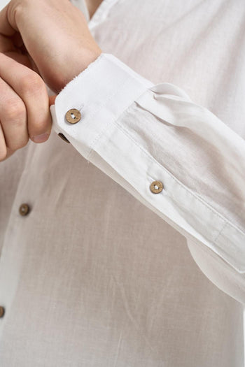 Camicia uomo in lino bianca - 3