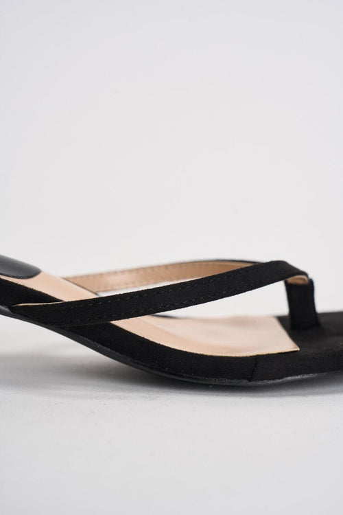 Sandali donna infradito in suede neri - 2
