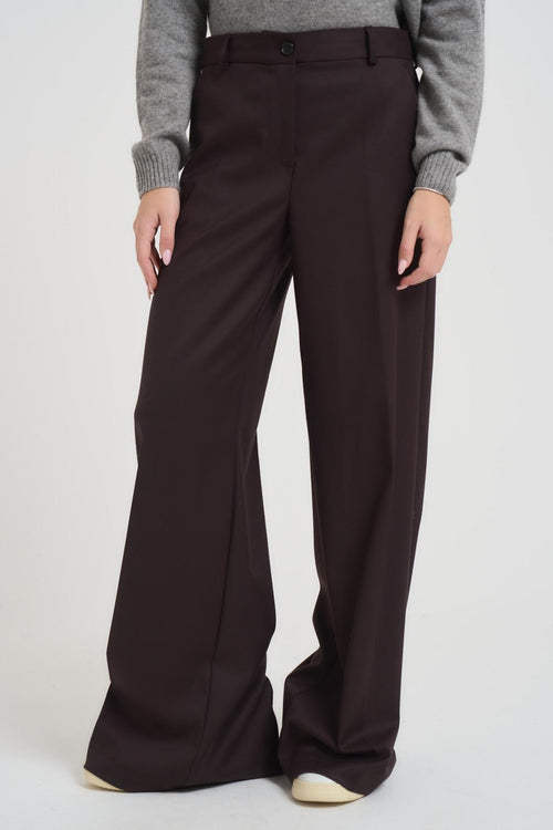 Pantalone donna a palazzo marrone - 2