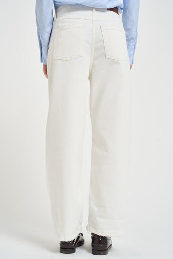 Jeans donna barrel in denim bianco - 3