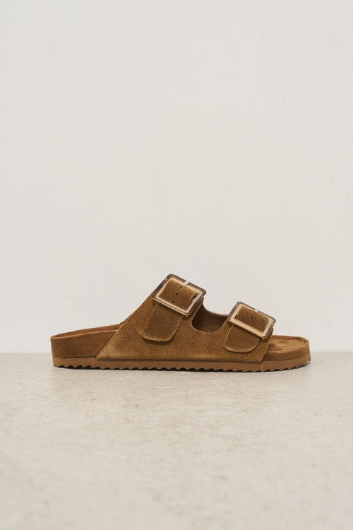 Women's brown suede sandal