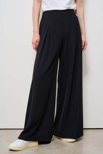Pantalone donna a palazzo nero - 5