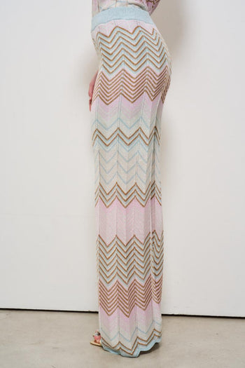 Pantalone donna in maglia multicolor - 3