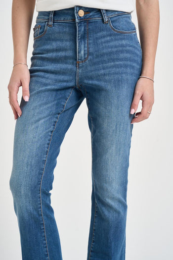 Jeans donna a zampa di elefante in denim - 3