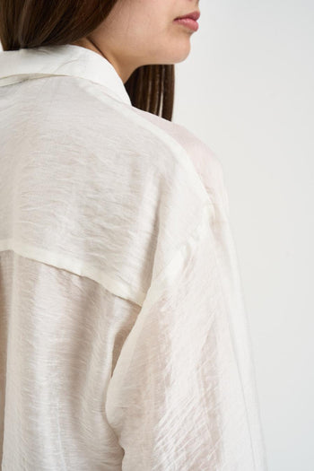 Camicia donna semitrasparente bianca - 4