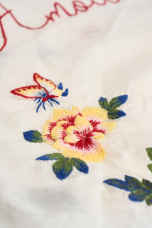Foulard donna con scritta "Mon Amour" bianco - 2