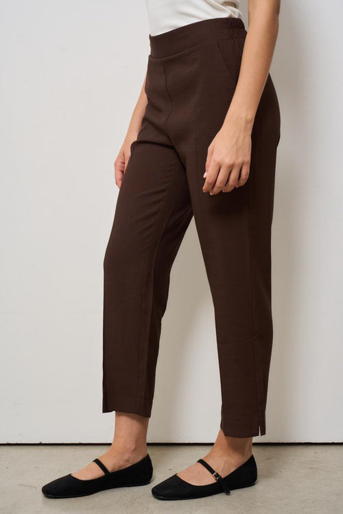 Pantalone donna a sigaretta marrone - 2