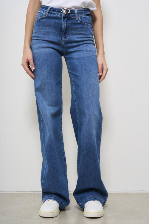 Women's dark denim flare jeans - 2