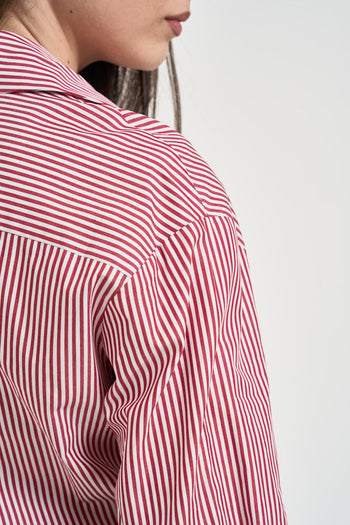 Camicia donna gessata rossa - 5