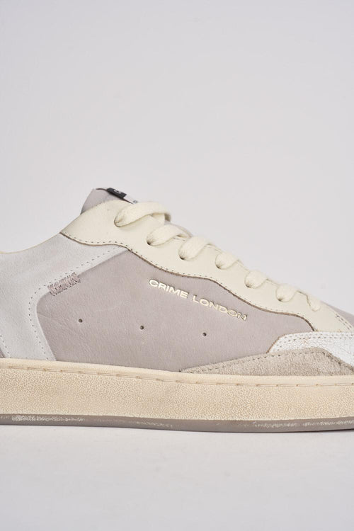 Sneakers uomo in suede grigio e bianche - 2