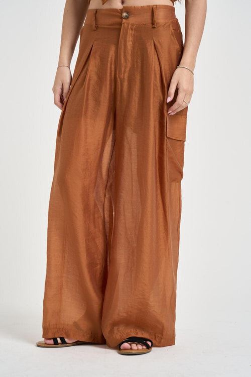 Pantalone donna a palazzo cargo coccio
