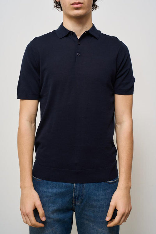 Polo uomo in maglia blu