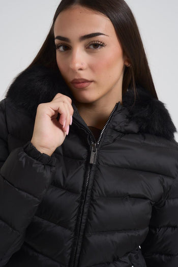 Piumino donna nero in nylon trapuntato - 3