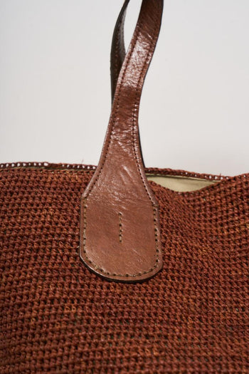 Borsa donna Tokyo in rafia mattone - 3