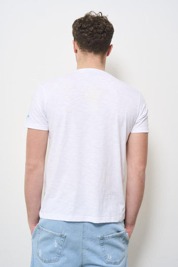 T-shirt uomo girocollo bianca con stampa - 4